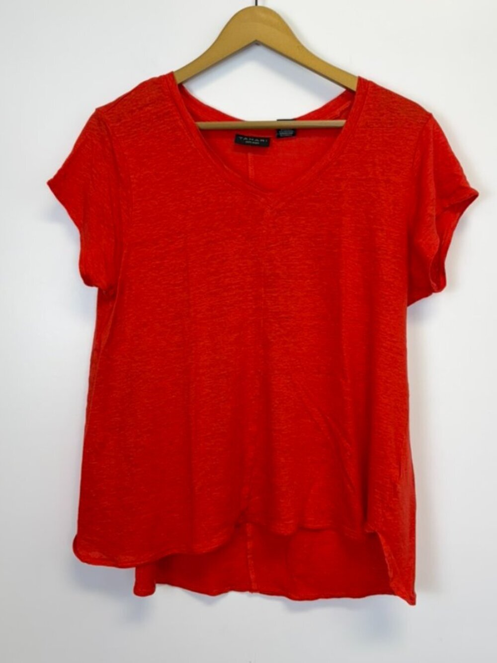 Tahari 100% Linen Short Sleeve Top